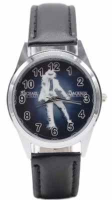Michael Jackson Logo With Dance Moves Genuine Leather Band Timepiece