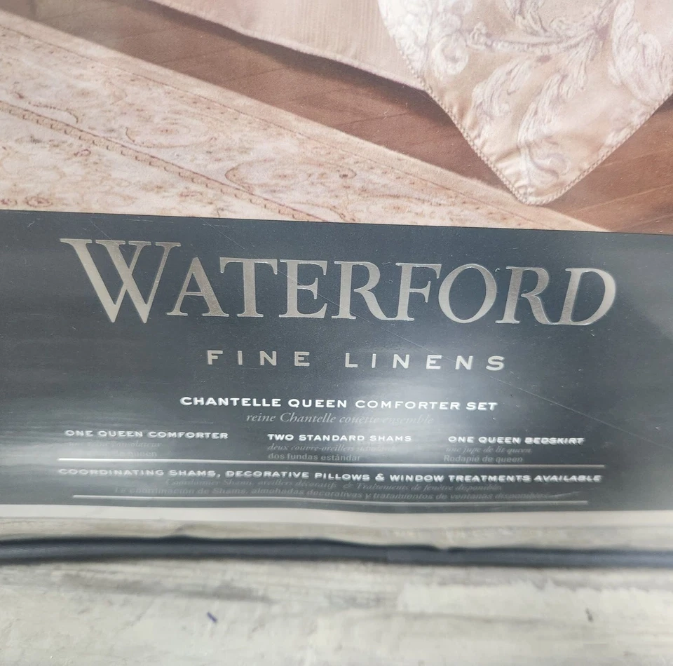 Conjunto de edredom WATERFORD Chantelle Queen reversível 4 peças novo com etiquetas - Imagem 2 de 4