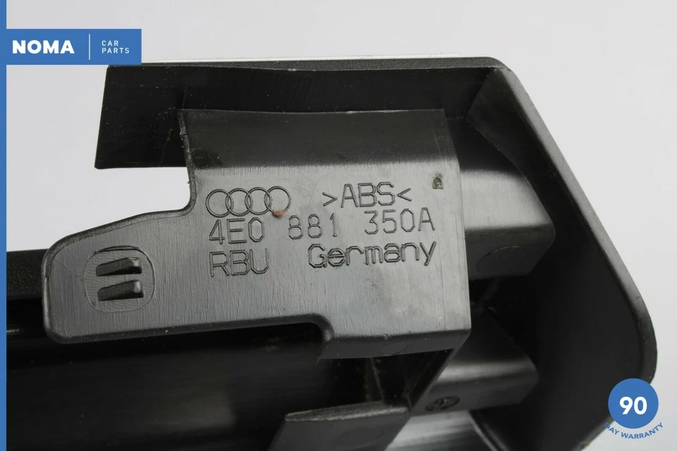 04-10 Audi A8 A8L D3 Quattro Cubierta de riel de asiento delantero derecho moldura negra OEM Foto 4 de 4