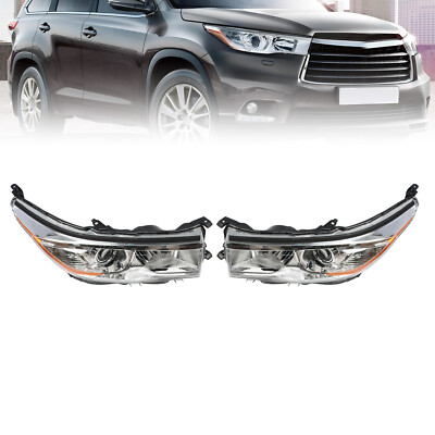 Headlight Headlamps Assembly For 2014-2016 Toyota Highlander LH+RH Side Pair