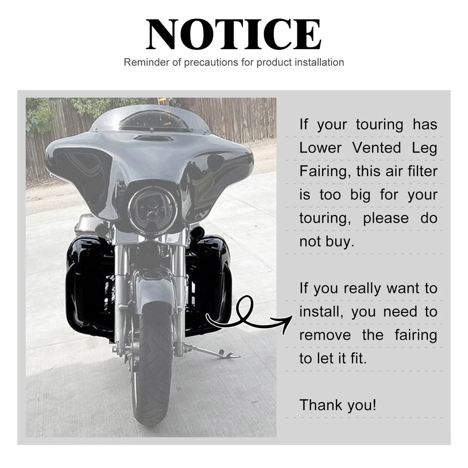 Chrome Cone Air Filter Gray Intake For Harley Touring Road Electra Glide 08-2016 - Image 2 of 4