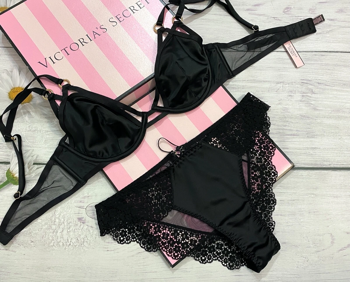 Victoria's Secret Very Sexy Raso senza Righe Tuffo Reggiseno Brasiliano  Luxe Set