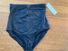 NWT Anne Cole High Waist Classic Black Bottom Swim Suit Tummy Tuck Bottoms M 80