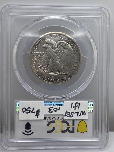 1933 S Walking Liberty mezzo dollaro - PCGS originale, dettaglio graffio-AU - Foto 4 di 5