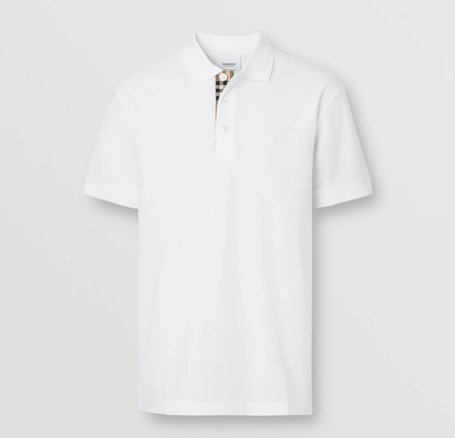 Sz XS - Хлопковое поло из пике с монограммой Burberry белоеАрхивно-бежевое 44690₽
