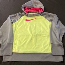 Nike Therma-Fit Kids Xtra Large Hoodie - Grey, Neon Yellow, Pink 