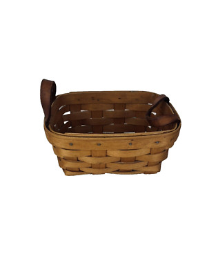 1998 Longaberger Rosemary Booking/Promo Basket w/2 Leather Ears