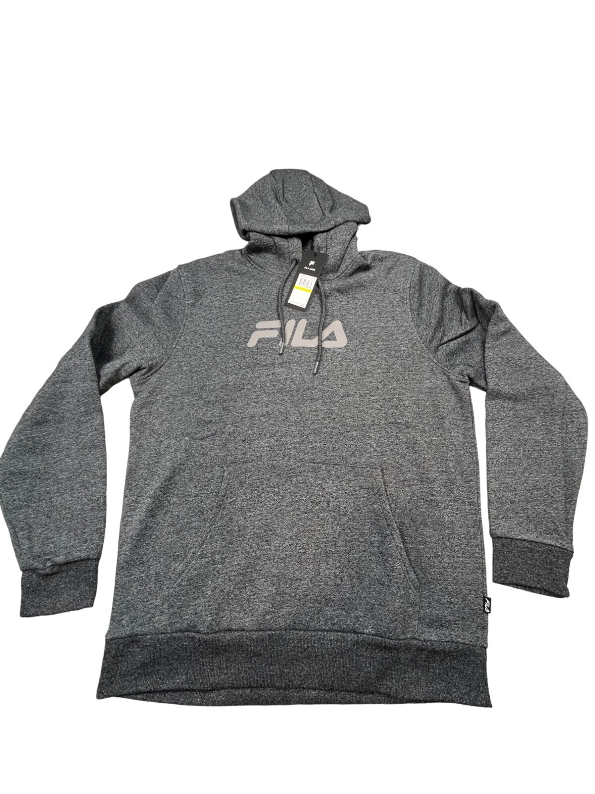 Fila Hanon Felpa con Cappuccio Uomo Grigio Medio SM13B636 Logo Scritto