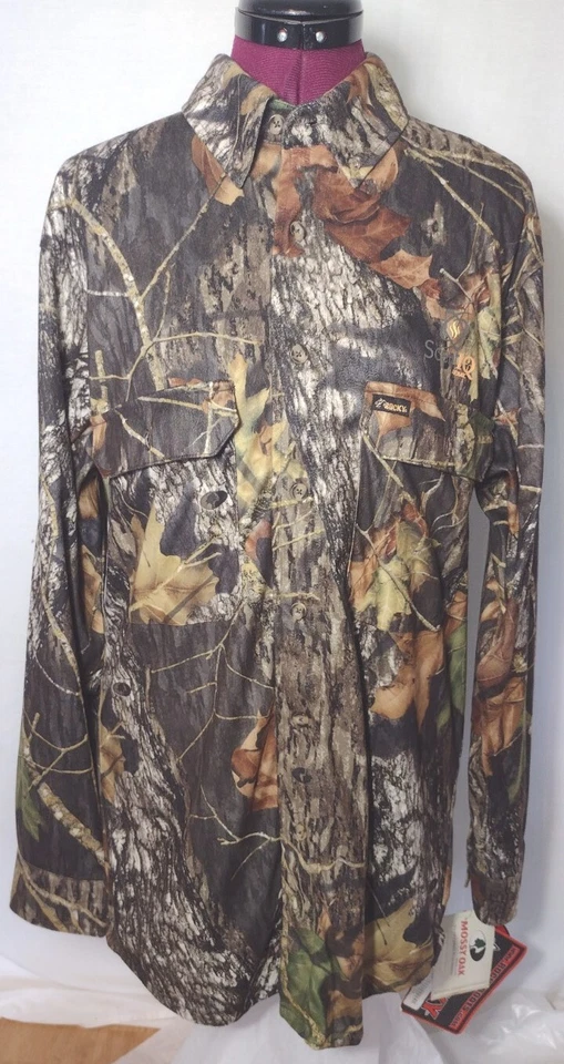 Rocky Men's Camo Shirt Sz"M" Mossy Oak Camo Long Sleeve Button Up Scent Control - Image 2 of 4