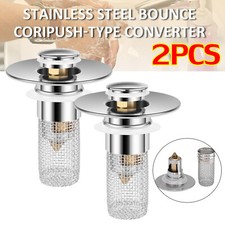 2 Pack Bathroom Sink Stopper Hair Catcher, Bathroom Pop Up Sink Drain Filter