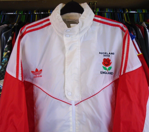 INGHILTERRA AUCKLAND 1990 GIOCHI DEL COMMONWEALTH ADIDAS SHELL TUTA GIACCA TOP LARGE - Foto 2 di 9