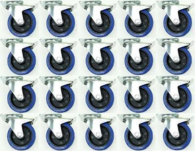 SL-ROLLEN 20x 125 mm SL Transportrollen mit Bremse Lenkrollen Blue Wheels Schwerlastrollen