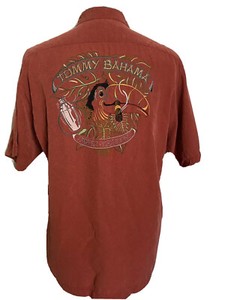 shakedown bahama tommy jungle embroidered silk mens shirt medium