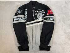 Vintage NFL Raiders Black Grey White Snap Jacket