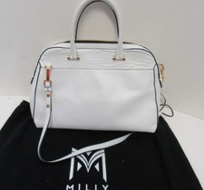 Milly White Leather 2 In 1 Satchel Handbag