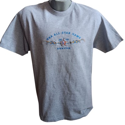 Men's Large T-Shirt NBA All-Star Game 2005 Denver Nuggets Embroidered Gray