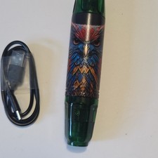 Wireless Tattoo Gun Pen Machine, Green/Multicolor, Charging Cable Included