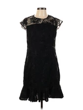 H By Halston Women Black Cocktail Dress 10