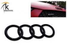 AUDI R8 II 4S Ringe | Emblem schwarz gl&auml;nzend Motorhaube