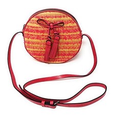 New Patricia Nash Ebbe Woven Straw Crossbody bag purse pink NIP 149