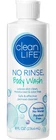 4 Pack Clean Life No Rinse Body Wash, 8 fl oz