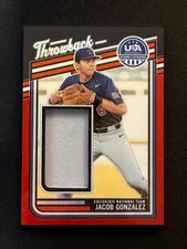 2025 Prizm USA Stars & Stripes JACOB GONZALEZ Jersey Throwback GAME WORN /99 RED