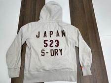 Superdry Japan Spirit Work Wear Mens Size L White Hoodie Sweatshirt 523 Japan
