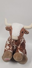 Build A Bear Texas Longhorn Spotted Cow Steer Bull Stuffed Plush Animal