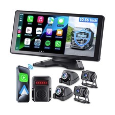RV Camera System with CarPlay Android Auto, 10.36'' Monitor with Blind Spot...