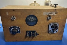 Vintage Tube Radio Test Equipment Wood Case w/ Vacuum Tubes Meter & Parts