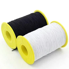 2 Roll 547 Yards 0.5Mm Thickness round Sewing Elastic Thread (Black & White)