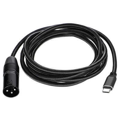 USB Type C to XLR Cable, 6.6 FT USB C to XLR Male Converter Adapter Cable Black