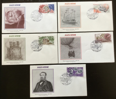 Monaco Jules Verne LOT of 5 different First Day Covers Lot 2508