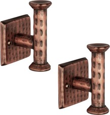 Towel Hooks for Bathrooms 2 Pack 3-inch Hand Hammered Metal Antique Copper