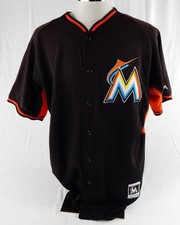 2014-16 Miami Marlins Jake Esch #29 Game Used Black Jersey ST BP 48 064