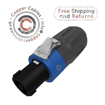 (2 Pack) SEETRONIC Blue Twist-Lock Speaker. 4p SL4FX-N HIGH POWER Passive Plug
