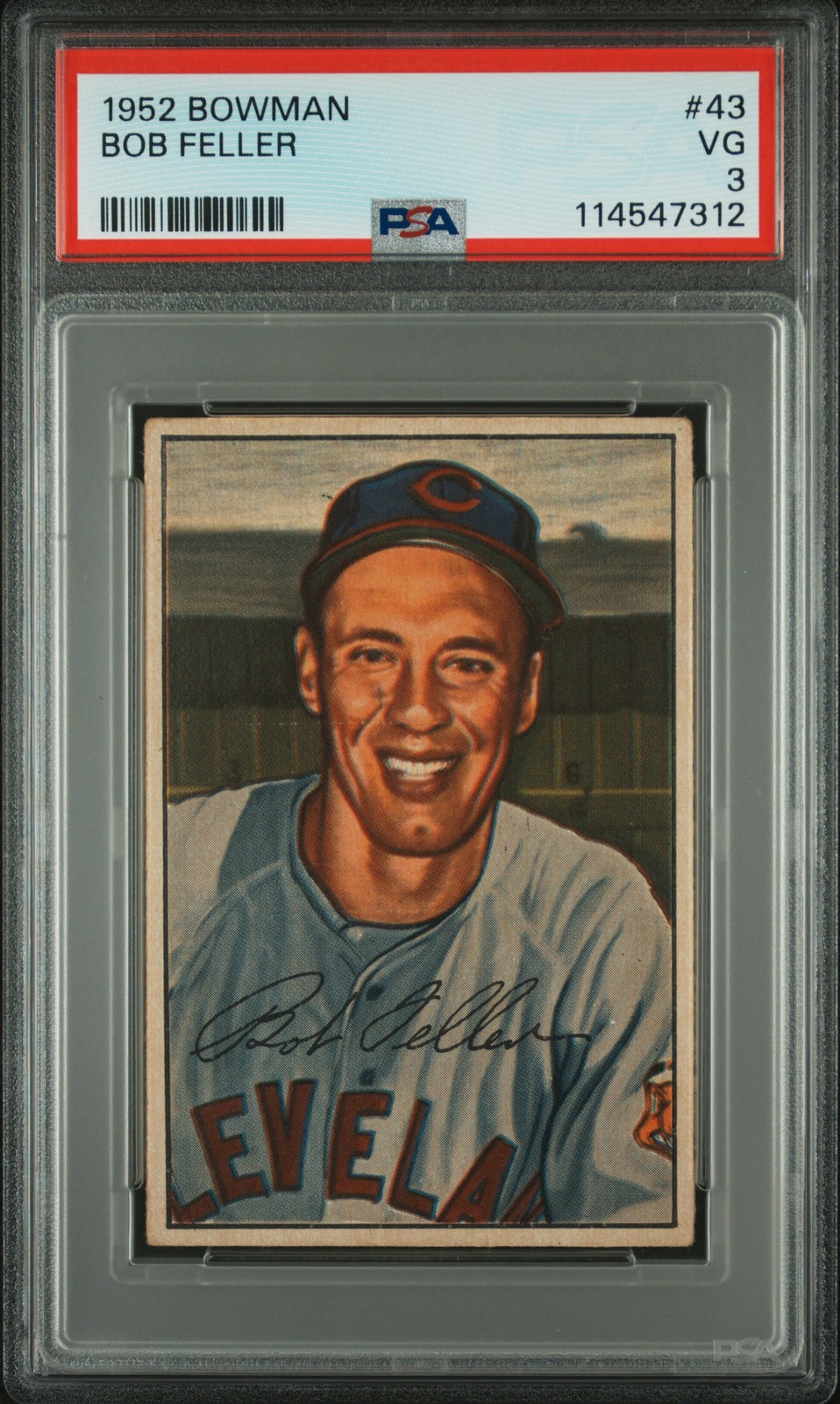 1952 Bowman #43 Bob Feller PSA 3 VG