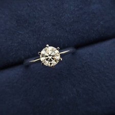 1 CT Solitaire Engagement Ring 14K Gold Classic Round Lab-Grown Diamond for her