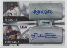 2010 Bowman Sterling Refractor 90/99 Ryan Wright Nolan Fontana #BSDA-14 Auto c7e
