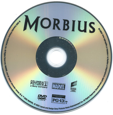Morbius (DVD, 2022) Leto, Marvel, Just the movie Disc + ART, No Digital/Case