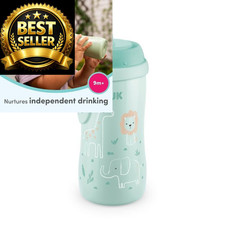 NUK Active Hard Spout Sippy Cup, 10 oz, 1 Pack, 9 10 Ounces, Green Animals