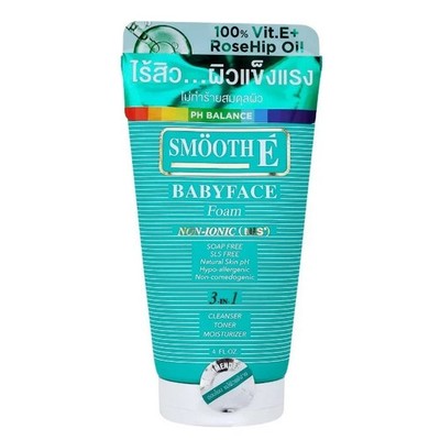 Smooth E Babyface Schaum nichtionisch NIS 3 in 1 Reiniger 120g seifenfrei 4oz