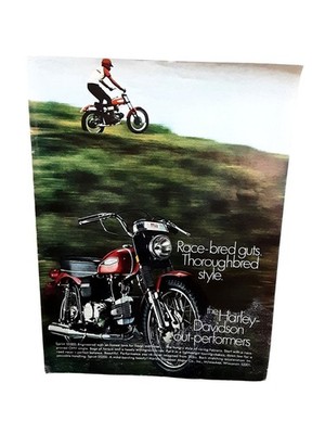 1970 Harley Davidson Sprint SS 350 Bike Vintage Print Ad Advertisement