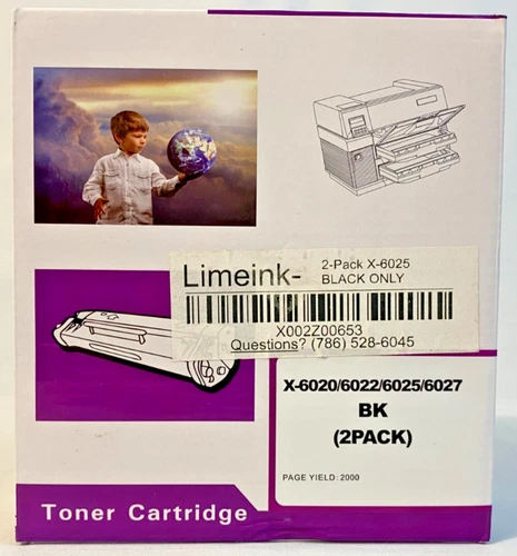 Limeink 2-Pack Black Toner Cartridge for Xerox Phaser 6020 6022 WorkCentre 6025