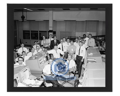 APOLLO 7 MISSION CONTROL FLIGHT SUPPORT TEAMS DECEMBER 1968 8X10 FRAMED PHOTO