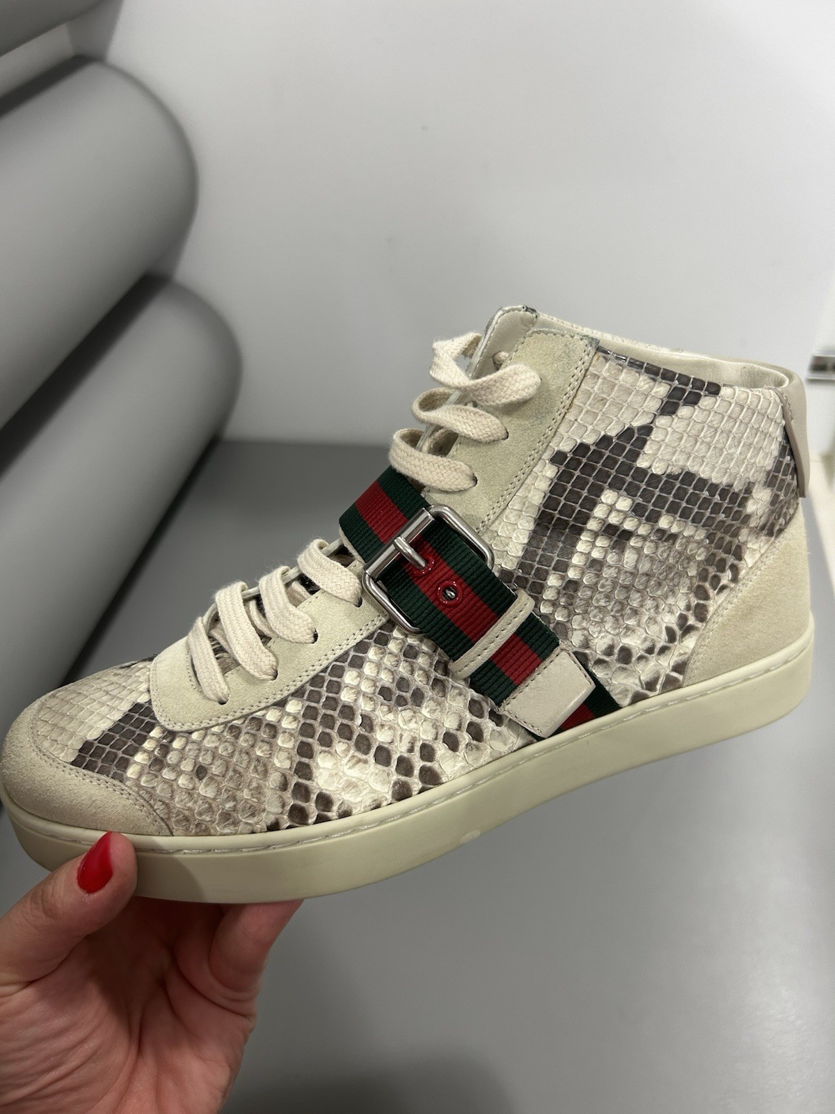 Men’s Preloved Gucci Python High Top Trainers Siz… - image 11