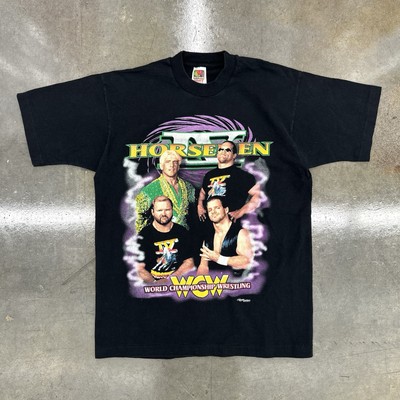 Vintage 1996 WCW 4 Horsemen Graphic T Shirt FOTL Large Black 
