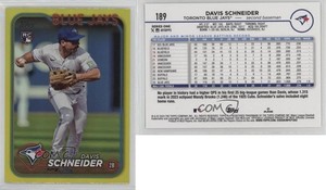 2024 Topps Series 1 Yellow Foil Davis Schneider #189 Rookie RC