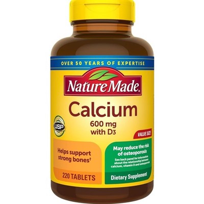 Calcium D3 Supplement Tablets for Bone Support 220 Count Gluten Free