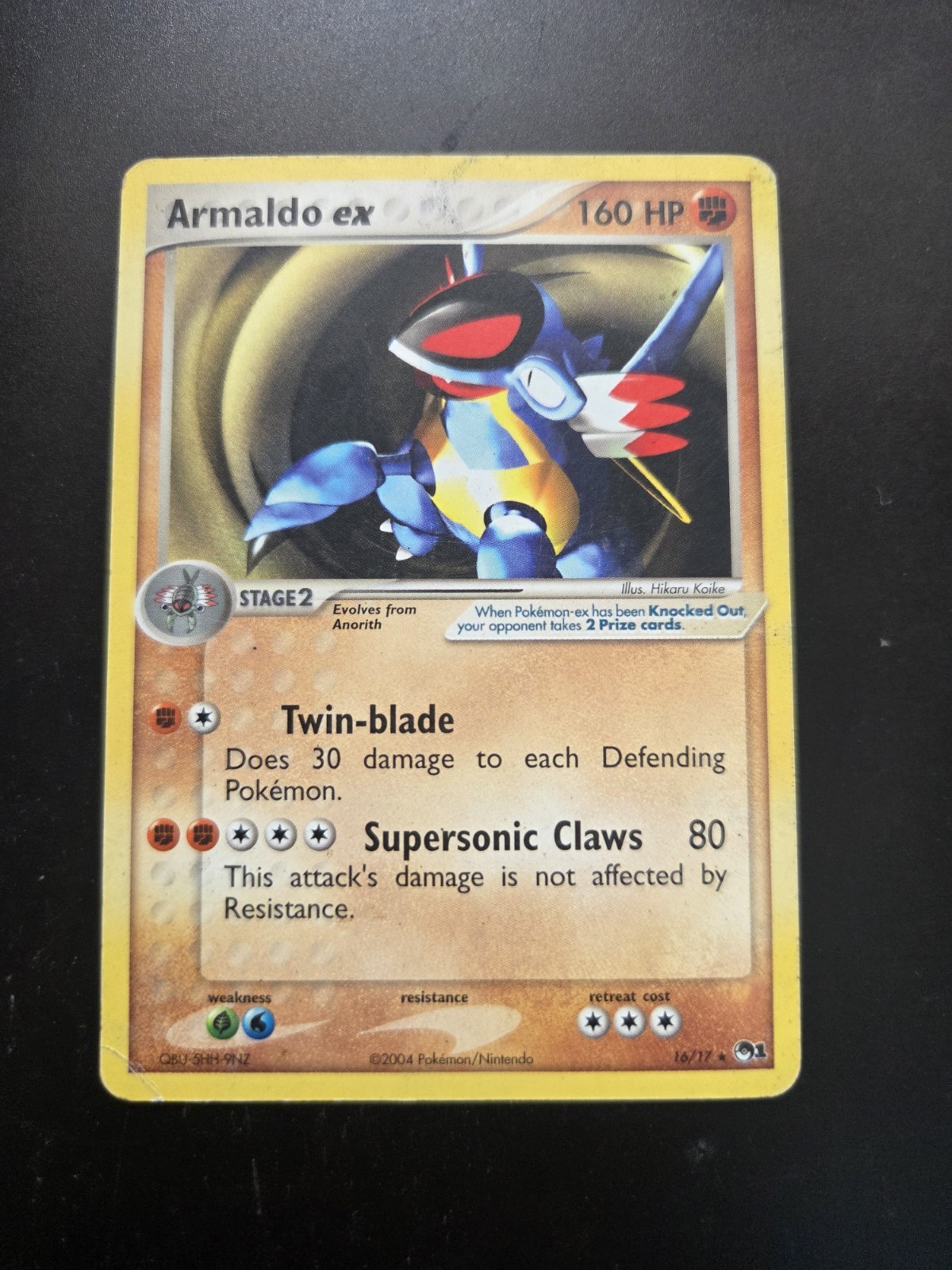 Pokémon Armaldo ex EX Sandstorm Holo Rare Stage 2 Card 16/17 160 HP 2004